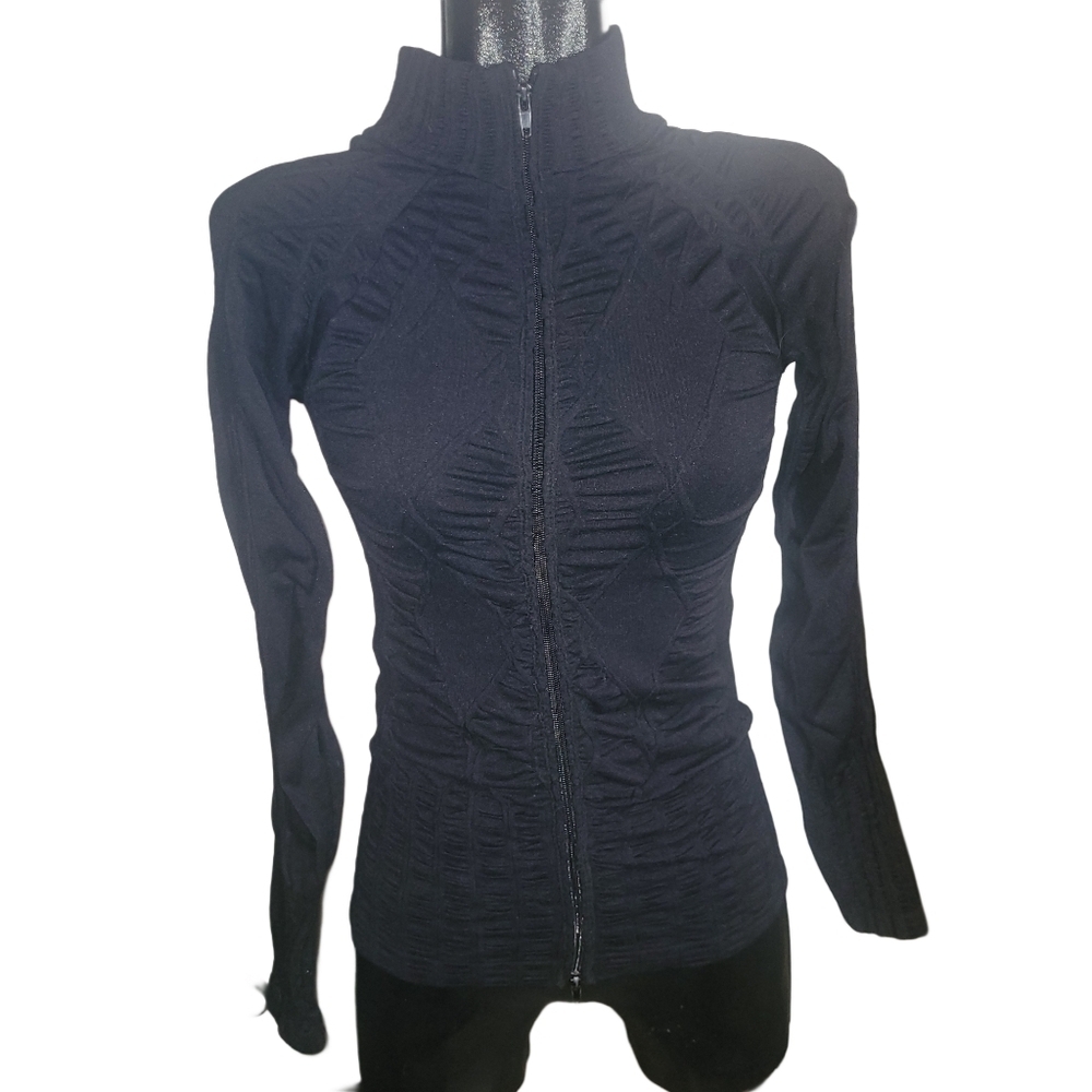 Y American Jeans Black Smocked Light Activewear Jacket